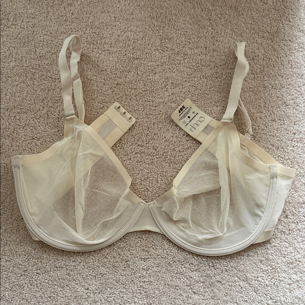 CUUP white/cream colored mesh bra